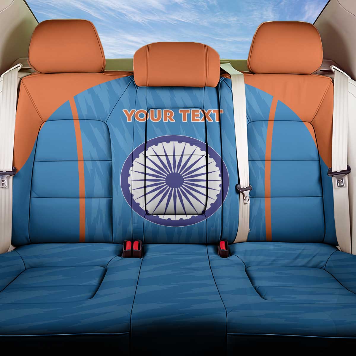 Custom India Cricket Back Car Seat Cover Go Men in Blue - Wonder Print Shop