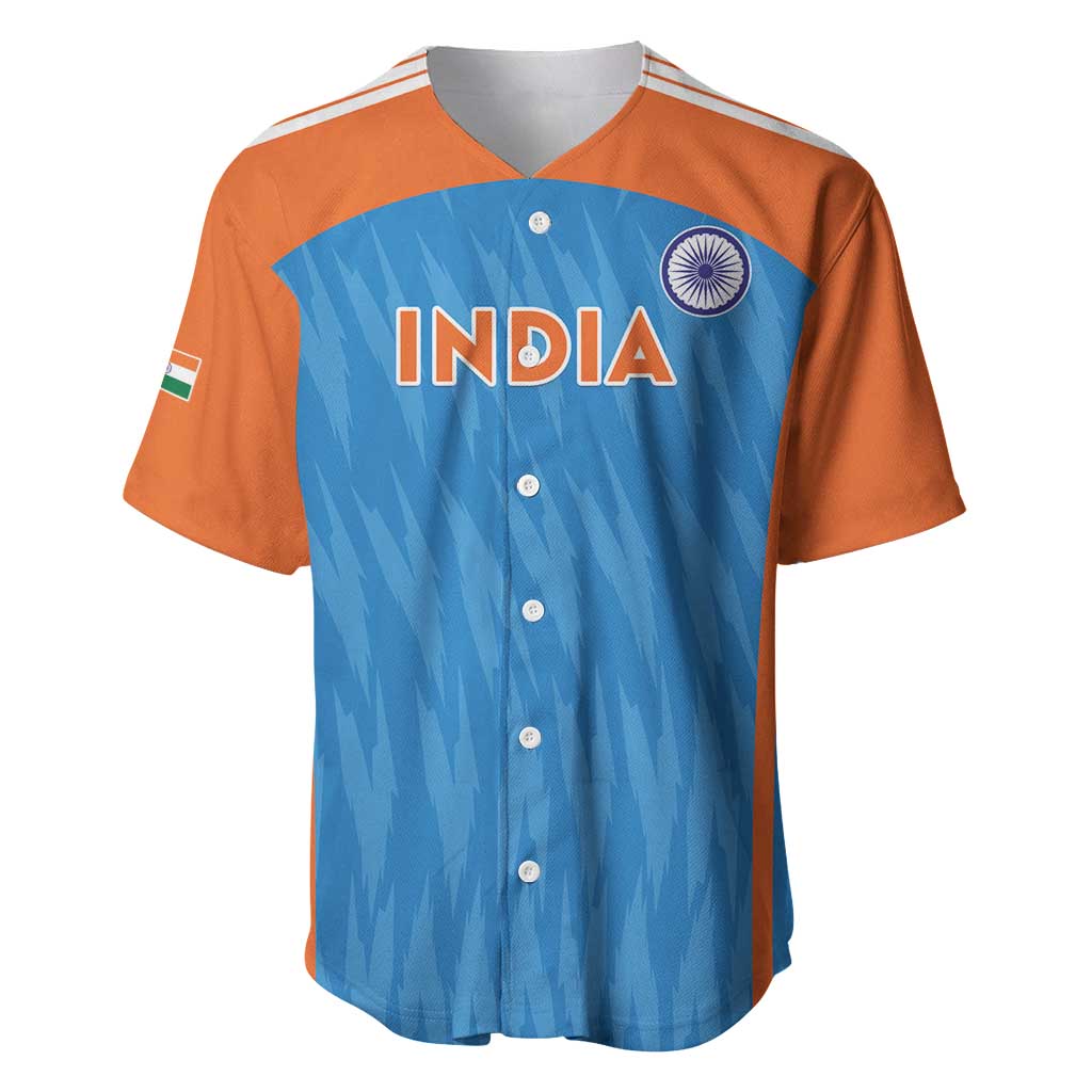 Custom India Cricket Baseball Jersey Go Men in Blue - Wonder Print Shop