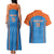 Custom India Cricket Couples Matching Tank Maxi Dress and Hawaiian Shirt Go Men in Blue - Wonder Print Shop