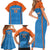 Custom India Cricket Family Matching Short Sleeve Bodycon Dress and Hawaiian Shirt Go Men in Blue - Wonder Print Shop