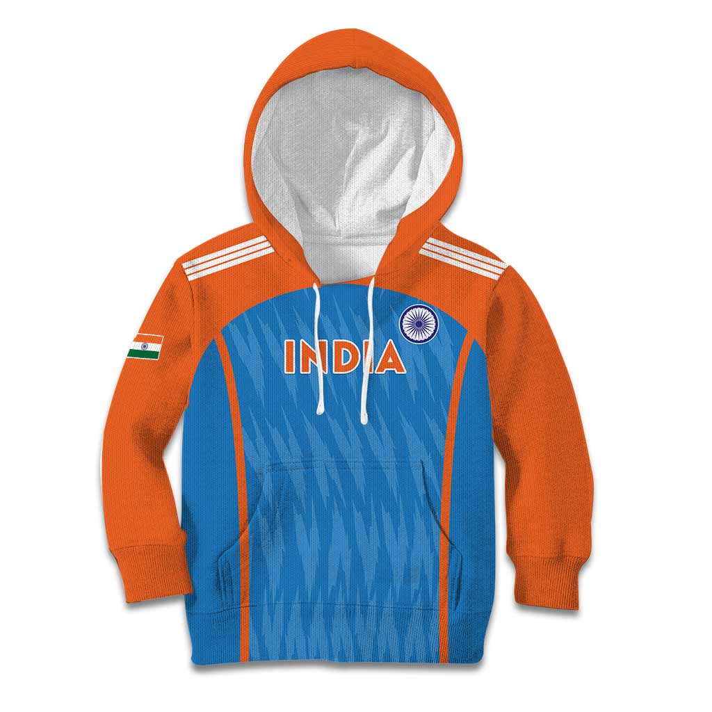 Custom India Cricket Kid Hoodie Go Men in Blue - Wonder Print Shop