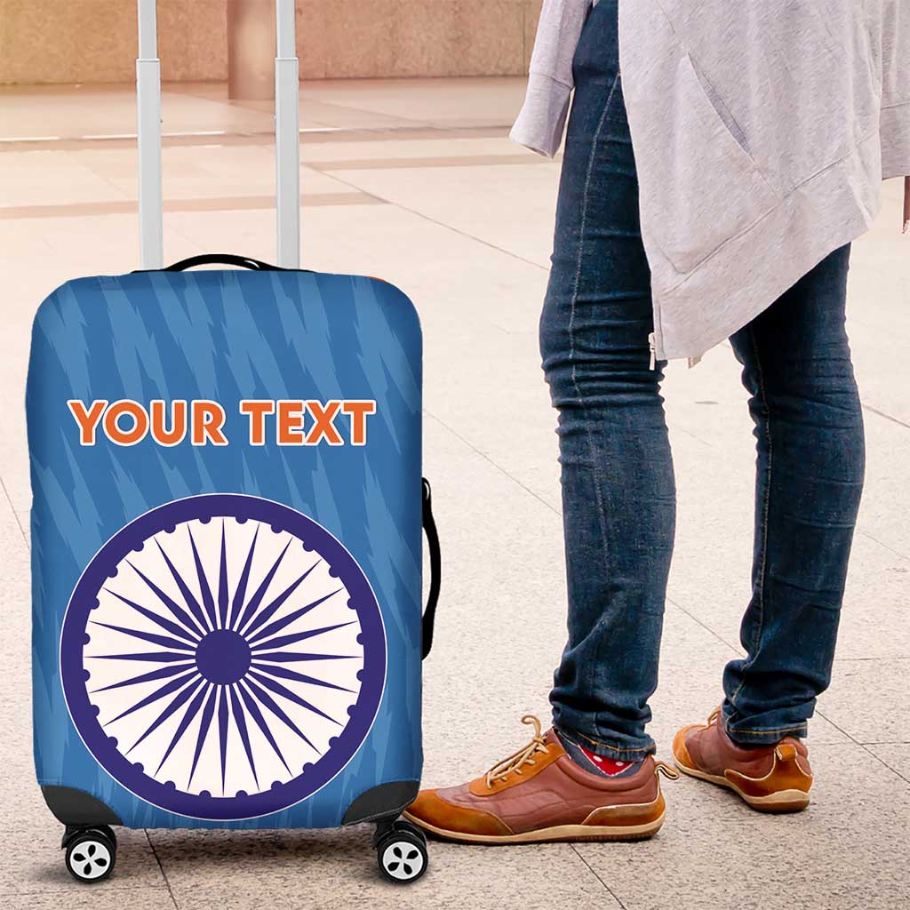 Custom India Cricket Luggage Cover Go Men in Blue