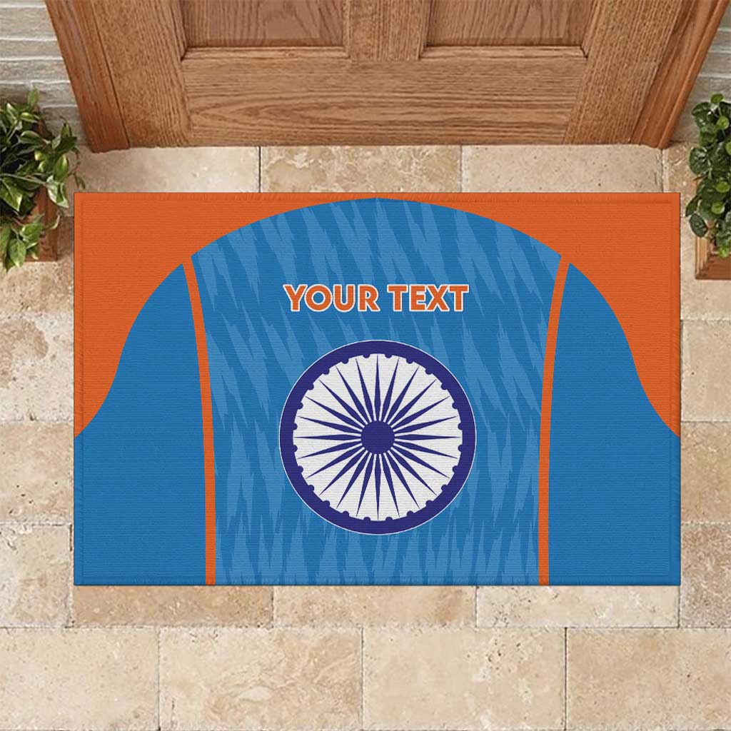 Custom India Cricket Rubber Doormat Go Men in Blue