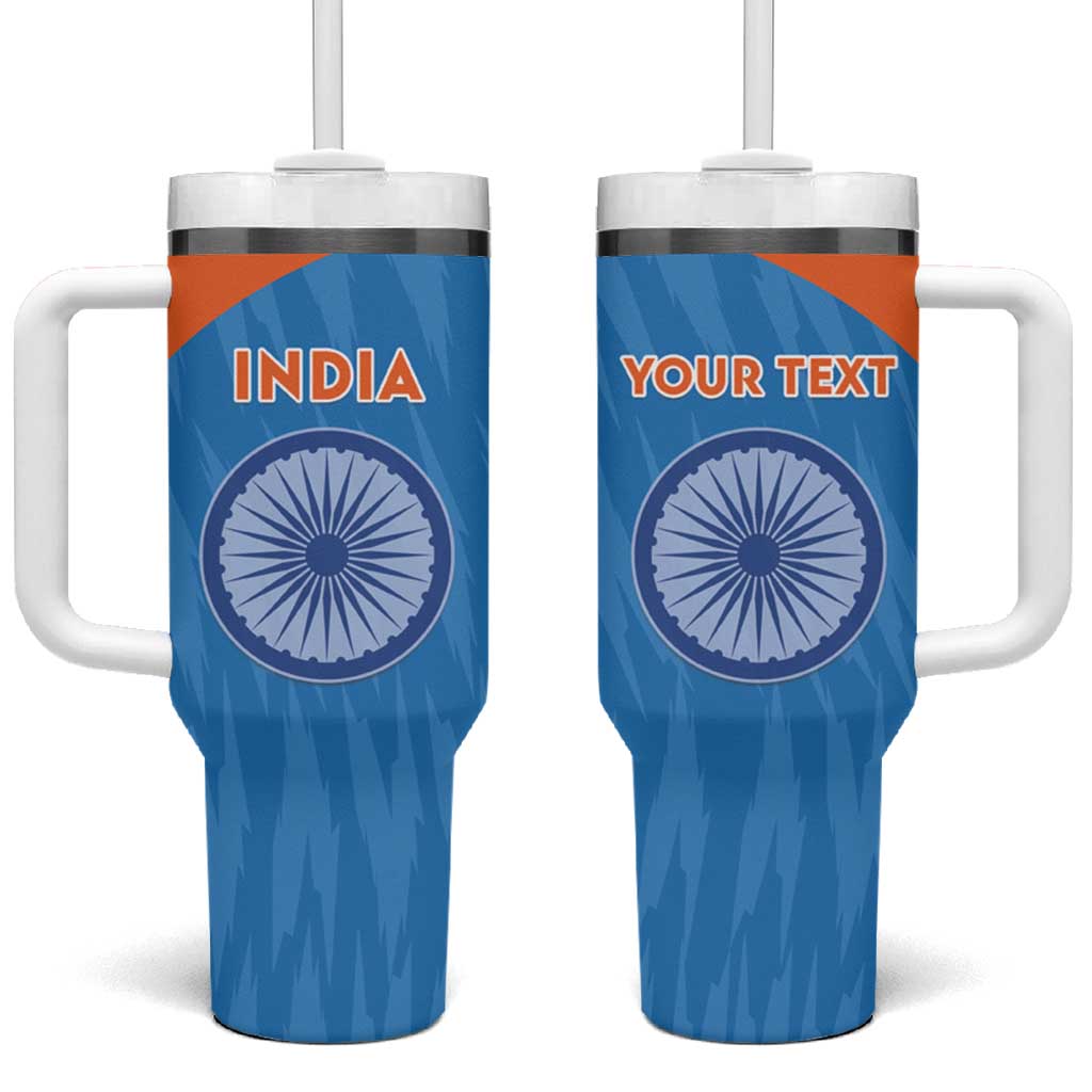 Custom India Cricket Tumbler With Handle Go Men in Blue