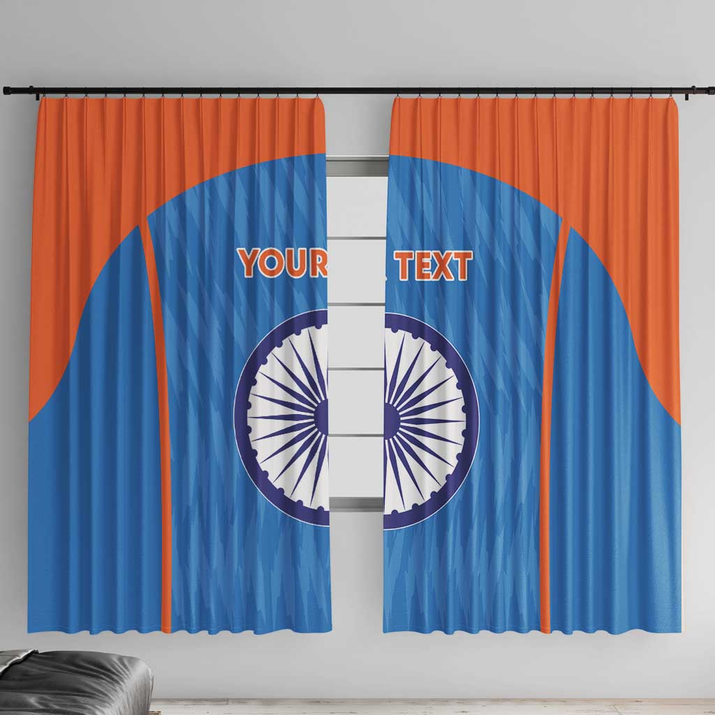 Custom India Cricket Window Curtain Go Men in Blue