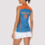 Custom India Cricket Women Sleeveless Polo Shirt Go Men in Blue