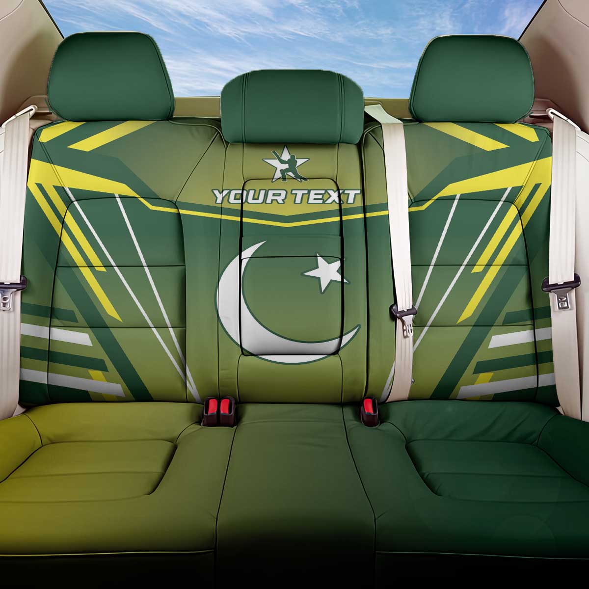 Custom Pakistan Cricket Back Car Seat Cover Go Shaheens - Wonder Print Shop