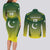 Custom Pakistan Cricket Couples Matching Long Sleeve Bodycon Dress and Long Sleeve Button Shirt Go Shaheens - Wonder Print Shop