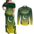 Custom Pakistan Cricket Couples Matching Off Shoulder Maxi Dress and Long Sleeve Button Shirt Go Shaheens - Wonder Print Shop