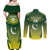 Custom Pakistan Cricket Couples Matching Off Shoulder Maxi Dress and Long Sleeve Button Shirt Go Shaheens - Wonder Print Shop