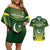 Custom Pakistan Cricket Couples Matching Off Shoulder Short Dress and Hawaiian Shirt Go Shaheens - Wonder Print Shop