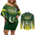 Custom Pakistan Cricket Couples Matching Off Shoulder Short Dress and Long Sleeve Button Shirt Go Shaheens - Wonder Print Shop