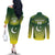 Custom Pakistan Cricket Couples Matching Off The Shoulder Long Sleeve Dress and Long Sleeve Button Shirt Go Shaheens