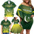 Custom Pakistan Cricket Family Matching Off Shoulder Short Dress and Hawaiian Shirt Go Shaheens - Wonder Print Shop