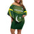 Custom Pakistan Cricket Family Matching Off Shoulder Short Dress and Hawaiian Shirt Go Shaheens - Wonder Print Shop