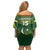 Custom Pakistan Cricket Family Matching Off Shoulder Short Dress and Hawaiian Shirt Go Shaheens - Wonder Print Shop