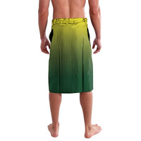 Green lavalava skirt with elastic waistband and straight hem