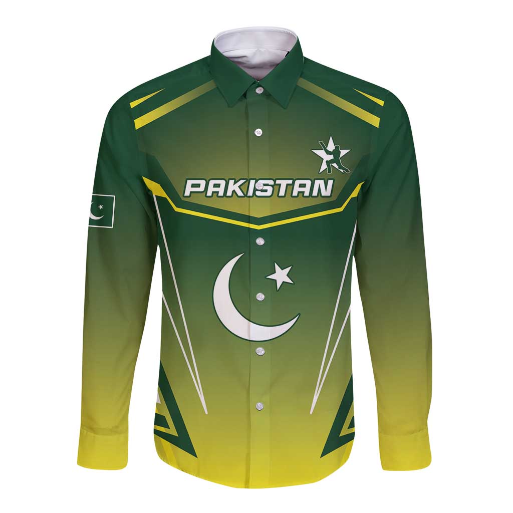 Custom Pakistan Cricket Long Sleeve Button Shirt Go Shaheens - Wonder Print Shop