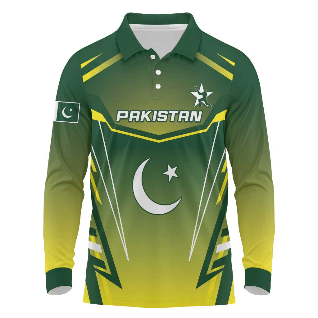 Custom Pakistan Cricket Long Sleeve Polo Shirt Go Shaheens - Wonder Print Shop