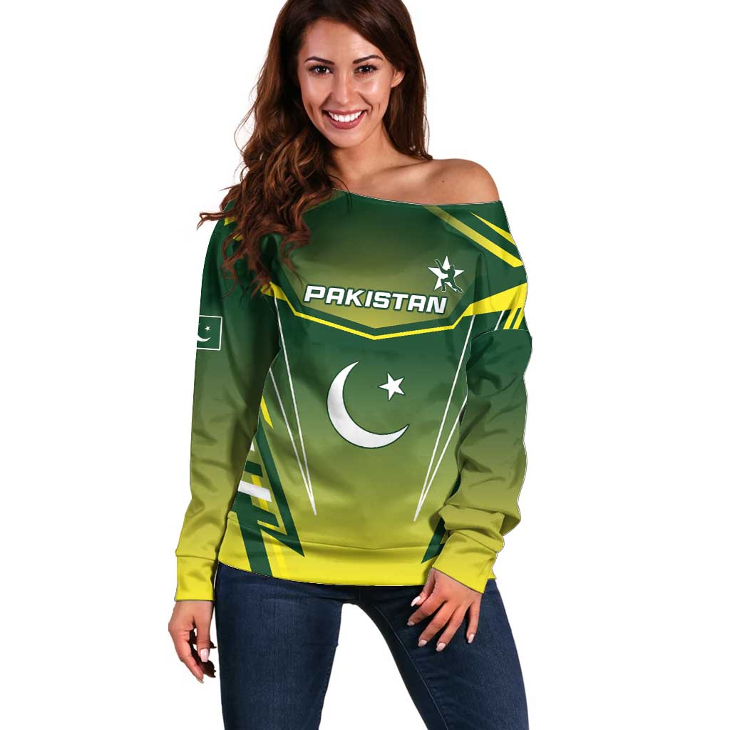 Custom Pakistan Cricket Off Shoulder Sweater Go Shaheens