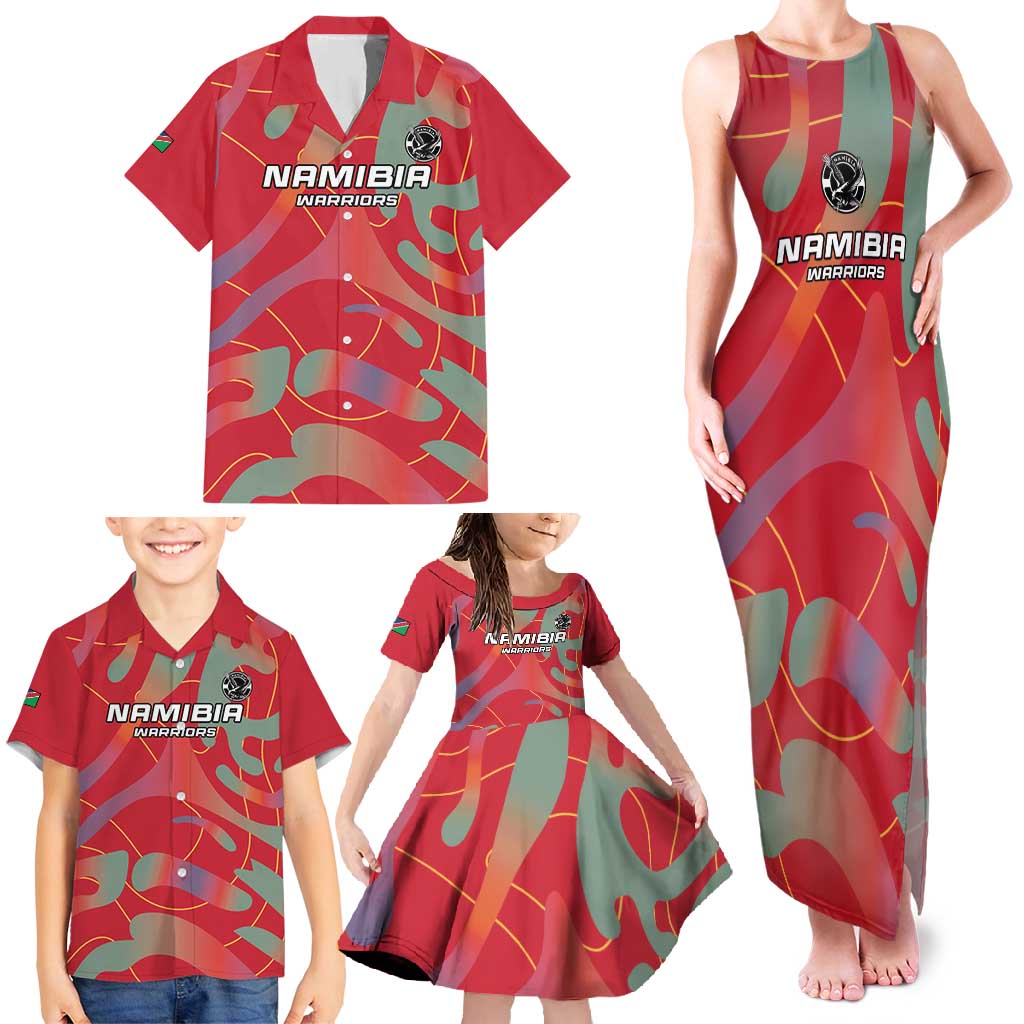 Custom Namibia Football Family Matching Tank Maxi Dress and Hawaiian Shirt Go Namibia Warriors - Wonder Print Shop