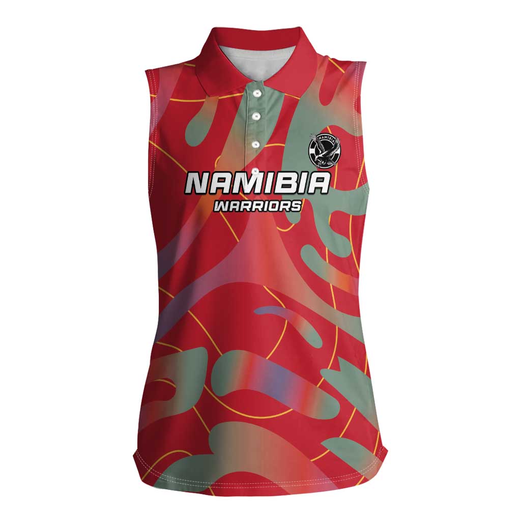 Custom Namibia Football Women Sleeveless Polo Shirt Go Namibia Warriors - Wonder Print Shop