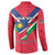 Personalised Namibia Independence Day Button Sweatshirt Coat Of Arms With Flag Map - Wonder Print Shop