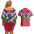 Personalised Namibia Independence Day Couples Matching Off Shoulder Short Dress and Hawaiian Shirt Coat Of Arms With Flag Map - Wonder Print Shop