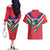 Personalised Namibia Independence Day Couples Matching Off The Shoulder Long Sleeve Dress and Hawaiian Shirt Coat Of Arms With Flag Map - Wonder Print Shop