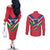 Personalised Namibia Independence Day Couples Matching Off The Shoulder Long Sleeve Dress and Long Sleeve Button Shirt Coat Of Arms With Flag Map