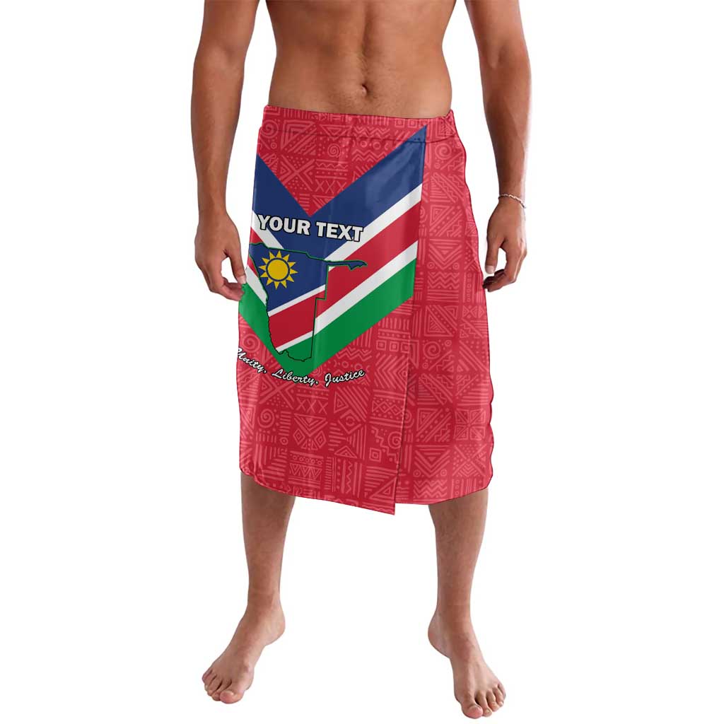 Personalised Namibia Independence Day Lavalava Coat Of Arms With Flag Map - Wonder Print Shop