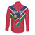 Personalised Namibia Independence Day Long Sleeve Button Shirt Coat Of Arms With Flag Map - Wonder Print Shop