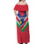 Personalised Namibia Independence Day Off Shoulder Maxi Dress Coat Of Arms With Flag Map - Wonder Print Shop