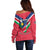 Personalised Namibia Independence Day Off Shoulder Sweater Coat Of Arms With Flag Map