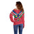 Personalised Namibia Independence Day Off Shoulder Sweater Coat Of Arms With Flag Map