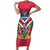 Personalised Namibia Independence Day Short Sleeve Bodycon Dress Coat Of Arms With Flag Map