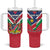 Personalised Namibia Independence Day Tumbler With Handle Coat Of Arms With Flag Map - Wonder Print Shop