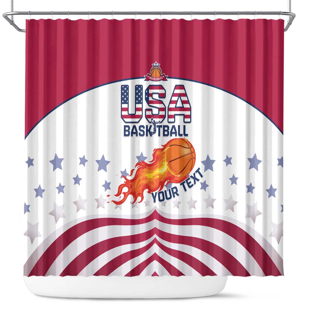 Custom United States Basketball Shower Curtain Go Champions