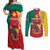 Personalised Cameroon National Day Couples Matching Off Shoulder Maxi Dress and Long Sleeve Button Shirt Coat Of Arms With Lion