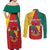 Personalised Cameroon National Day Couples Matching Off Shoulder Maxi Dress and Long Sleeve Button Shirt Coat Of Arms With Lion