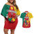 Personalised Cameroon National Day Couples Matching Off Shoulder Short Dress and Hawaiian Shirt Coat Of Arms With Lion