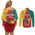 Personalised Cameroon National Day Couples Matching Off Shoulder Short Dress and Long Sleeve Button Shirt Coat Of Arms With Lion