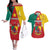 Personalised Cameroon National Day Couples Matching Off The Shoulder Long Sleeve Dress and Hawaiian Shirt Coat Of Arms With Lion