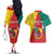 Personalised Cameroon National Day Couples Matching Off The Shoulder Long Sleeve Dress and Hawaiian Shirt Coat Of Arms With Lion