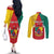 Personalised Cameroon National Day Couples Matching Off The Shoulder Long Sleeve Dress and Long Sleeve Button Shirt Coat Of Arms With Lion