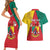 Personalised Cameroon National Day Couples Matching Short Sleeve Bodycon Dress and Hawaiian Shirt Coat Of Arms With Lion