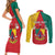 Personalised Cameroon National Day Couples Matching Short Sleeve Bodycon Dress and Long Sleeve Button Shirt Coat Of Arms With Lion