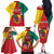 Personalised Cameroon National Day Family Matching Off The Shoulder Long Sleeve Dress and Hawaiian Shirt Coat Of Arms With Lion