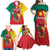 Personalised Cameroon National Day Family Matching Off Shoulder Maxi Dress and Hawaiian Shirt Coat Of Arms With Lion