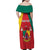 Personalised Cameroon National Day Family Matching Off Shoulder Maxi Dress and Hawaiian Shirt Coat Of Arms With Lion